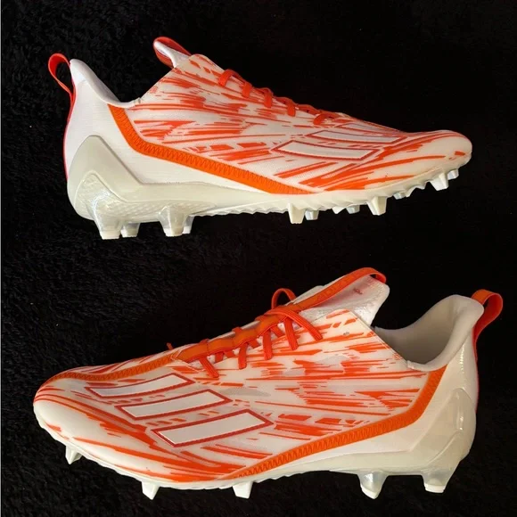 Adidas Adizero White/Orange Football Cleats Size 12.5